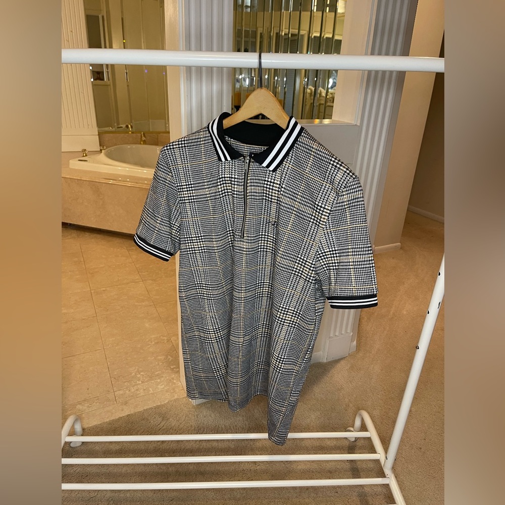 BoohooMAN Quarter-Zip Collared Shirt